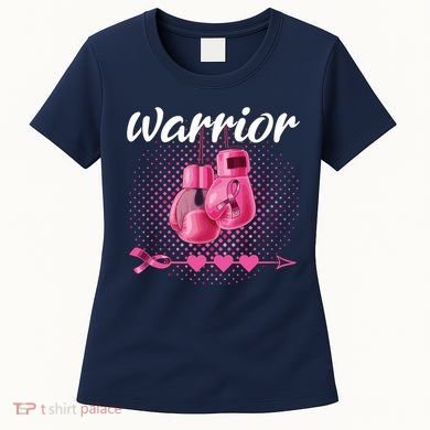 Breast Cancer Awareness Pink Boxing Gloves Warrior Women's T-Shirt