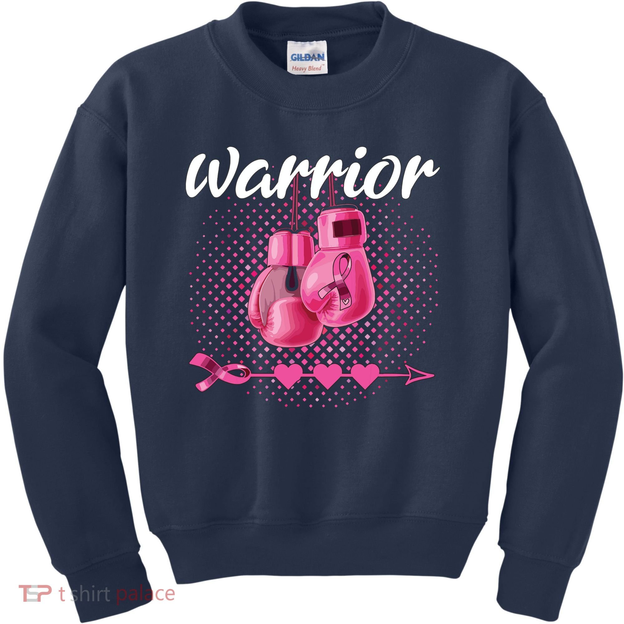 Breast Cancer Awareness Pink Boxing Gloves Warrior Kids Sweatshirt