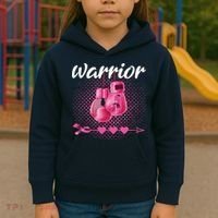 Breast Cancer Awareness Pink Boxing Gloves Warrior Kids Hoodie thumb 3