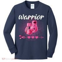 Breast Cancer Awareness Pink Boxing Gloves Warrior Kids Long Sleeve Shirt thumb 0