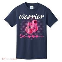Breast Cancer Awareness Pink Boxing Gloves Warrior Kids T-Shirt thumb 0