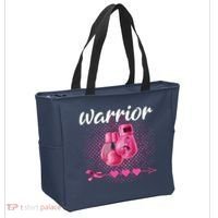 Breast Cancer Awareness Pink Boxing Gloves Warrior Tote Bag thumb 2