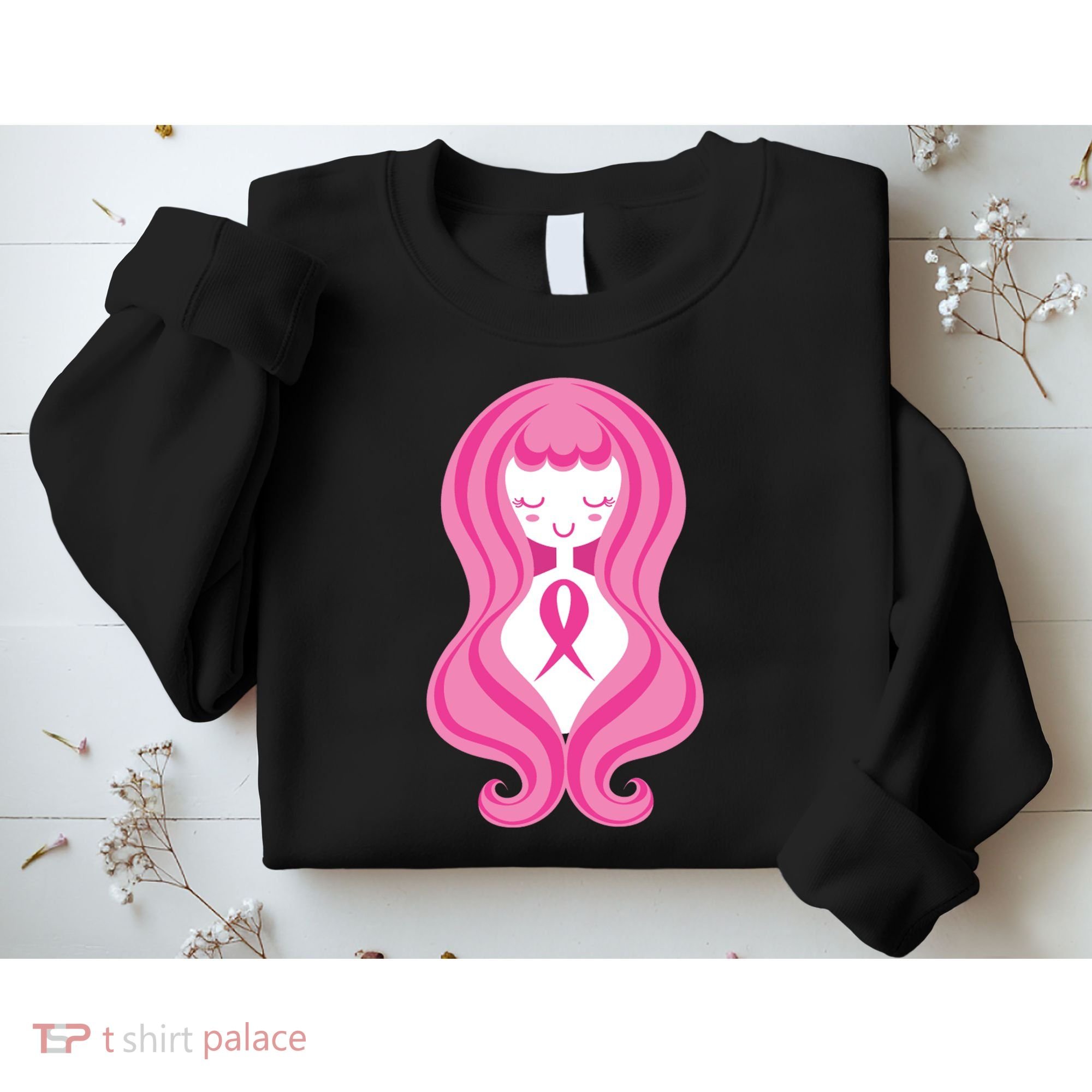 Breast Cancer Awareness Pink Ribbon Girl Sweatshirt