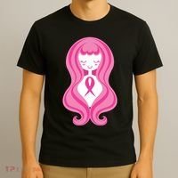 Breast Cancer Awareness Pink Ribbon Girl T-Shirt thumb 3