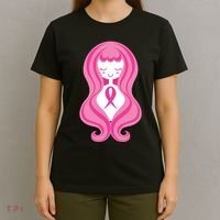 Breast Cancer Awareness Pink Ribbon Girl T-Shirt thumb 4