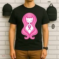 Breast Cancer Awareness Pink Ribbon Girl T-Shirt thumb 6