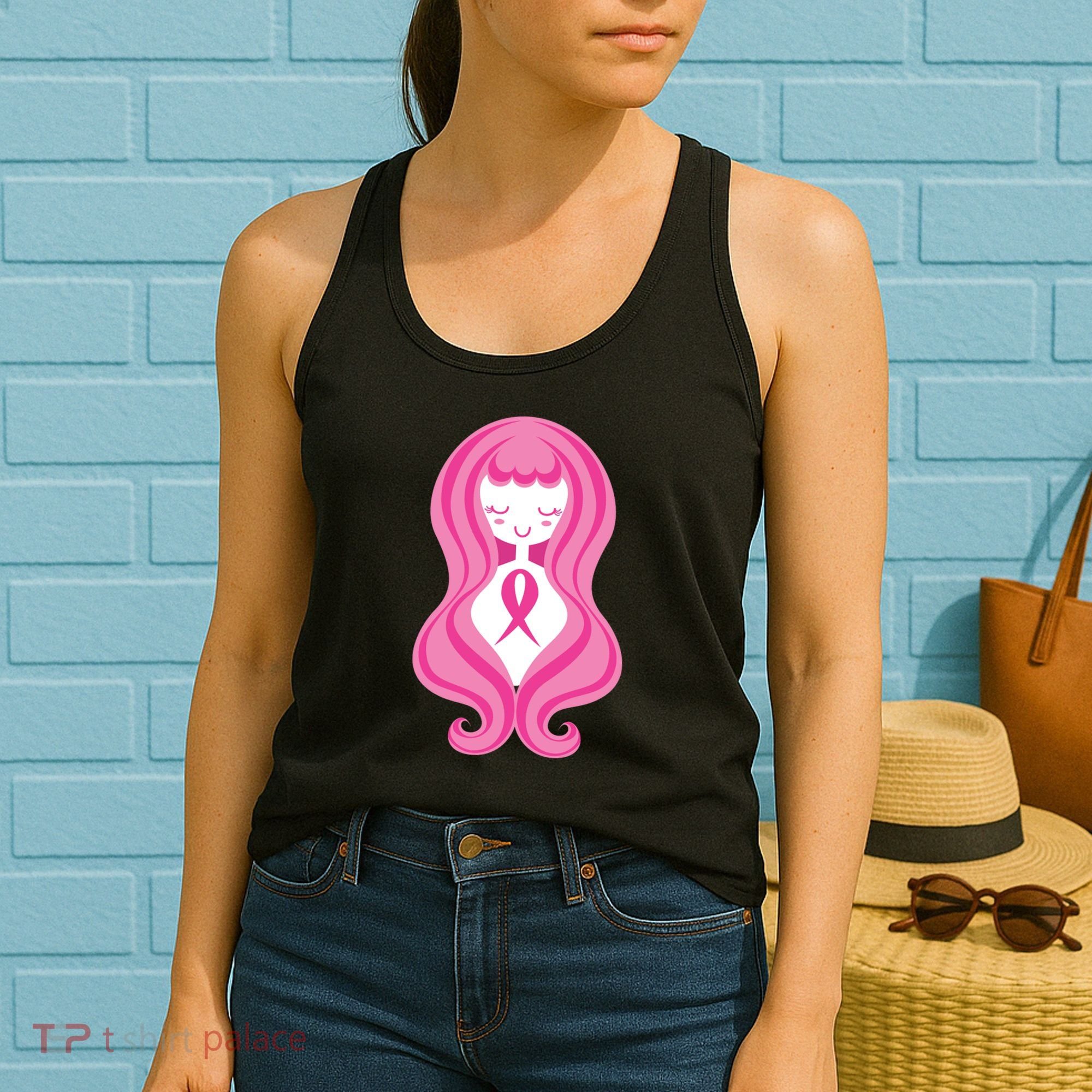 Breast Cancer Awareness Pink Ribbon Girl Women's Tank Top