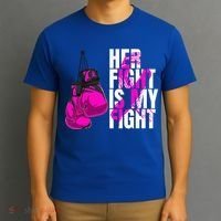 Breast Cancer Awareness Husband Support Squad T-Shirt thumb 3