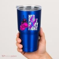 Breast Cancer Awareness Husband Support Squad Tumbler thumb 2