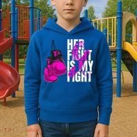 Breast Cancer Awareness Husband Support Squad Kids Hoodie thumb 2