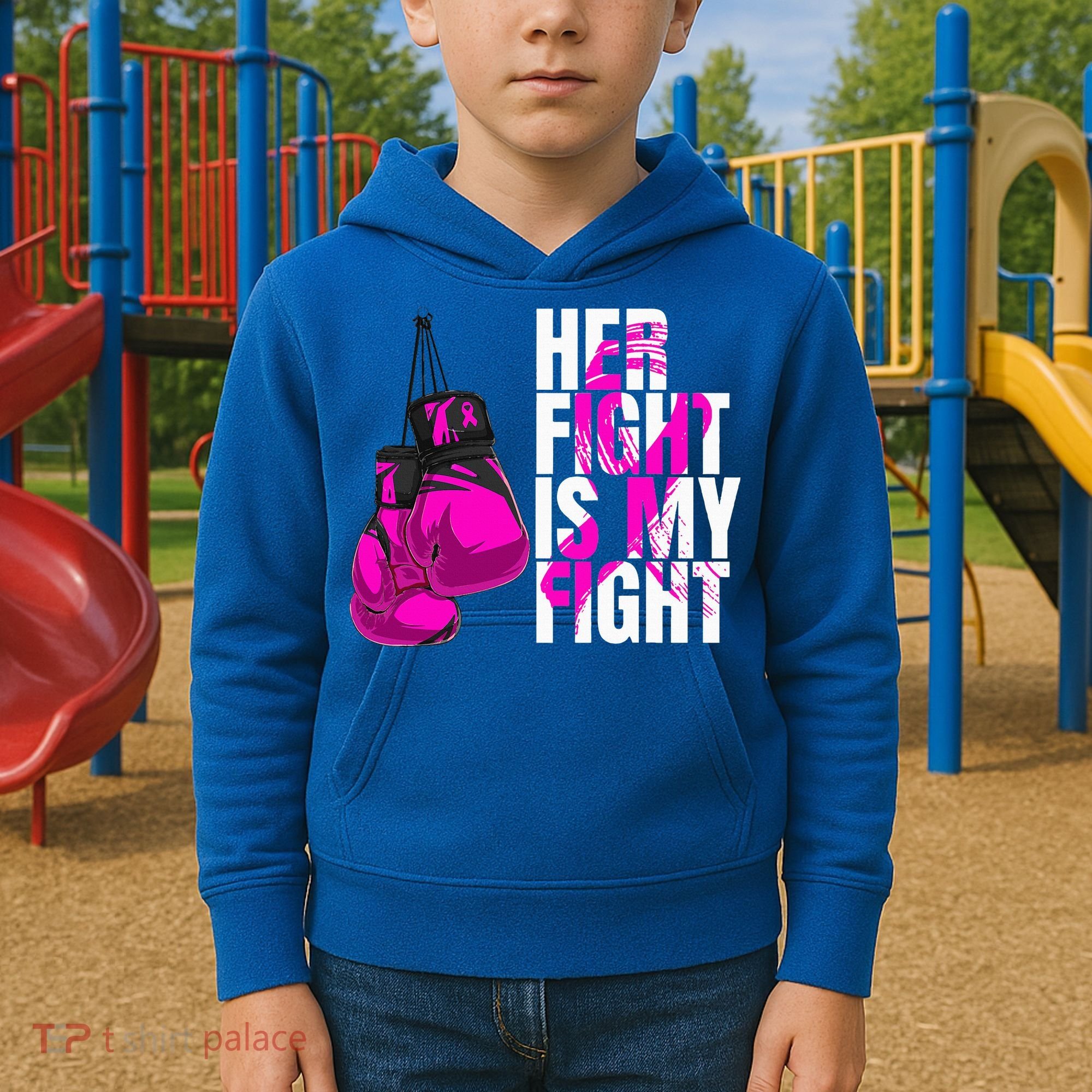 Breast Cancer Awareness Husband Support Squad Kids Hoodie