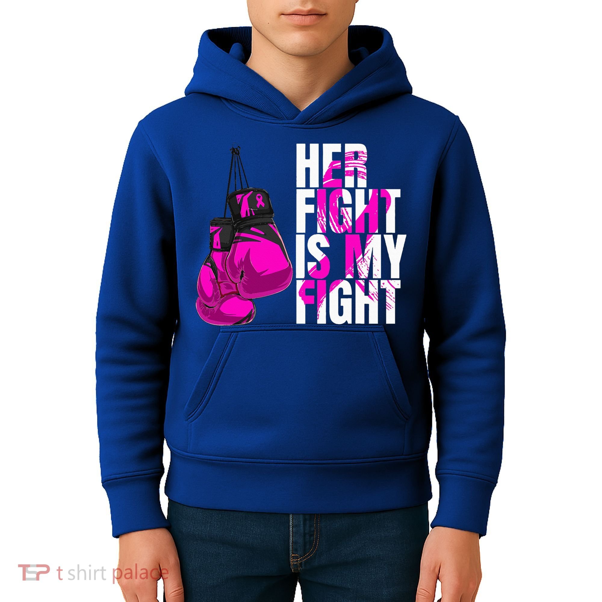 Breast Cancer Awareness Husband Support Squad Kids Hoodie