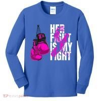 Breast Cancer Awareness Husband Support Squad Kids Long Sleeve Shirt thumb 0