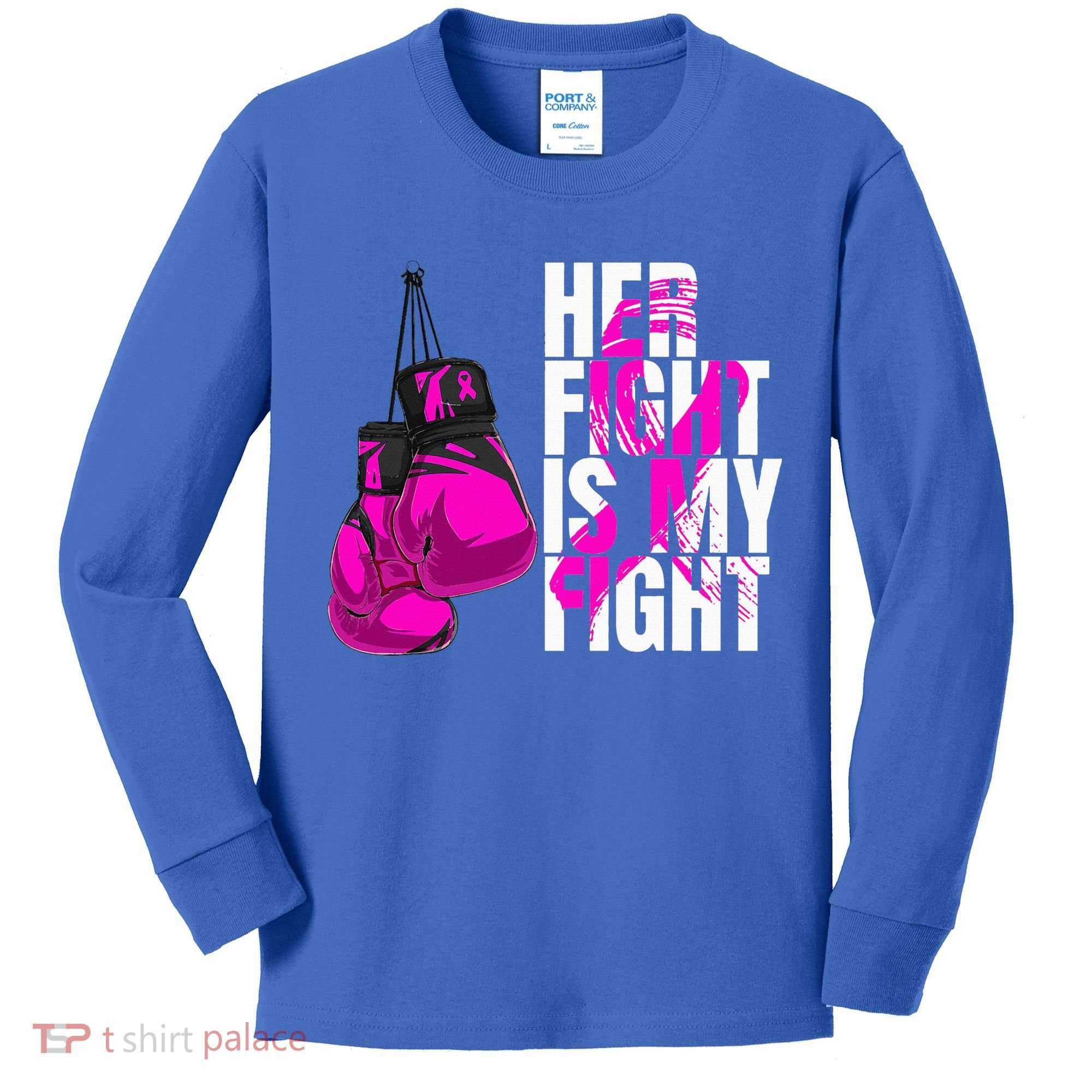 Breast Cancer Awareness Husband Support Squad Kids Long Sleeve Shirt