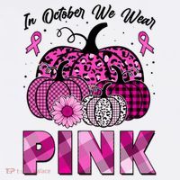 Breast Cancer Awareness In October We Wear Pink Pink Pumpkins Women's Tank Top thumb 5