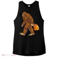 Bigfoot Carrying a Backpack Sasquatch Back To School Funny Ladies PosiCharge Tri-Blend Wicking Tank thumb 0
