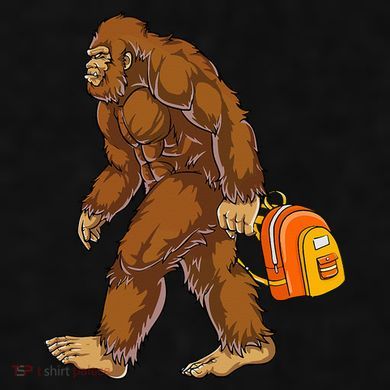 Bigfoot Carrying a Backpack Sasquatch Back To School Funny Ladies PosiCharge Tri-Blend Wicking Tank