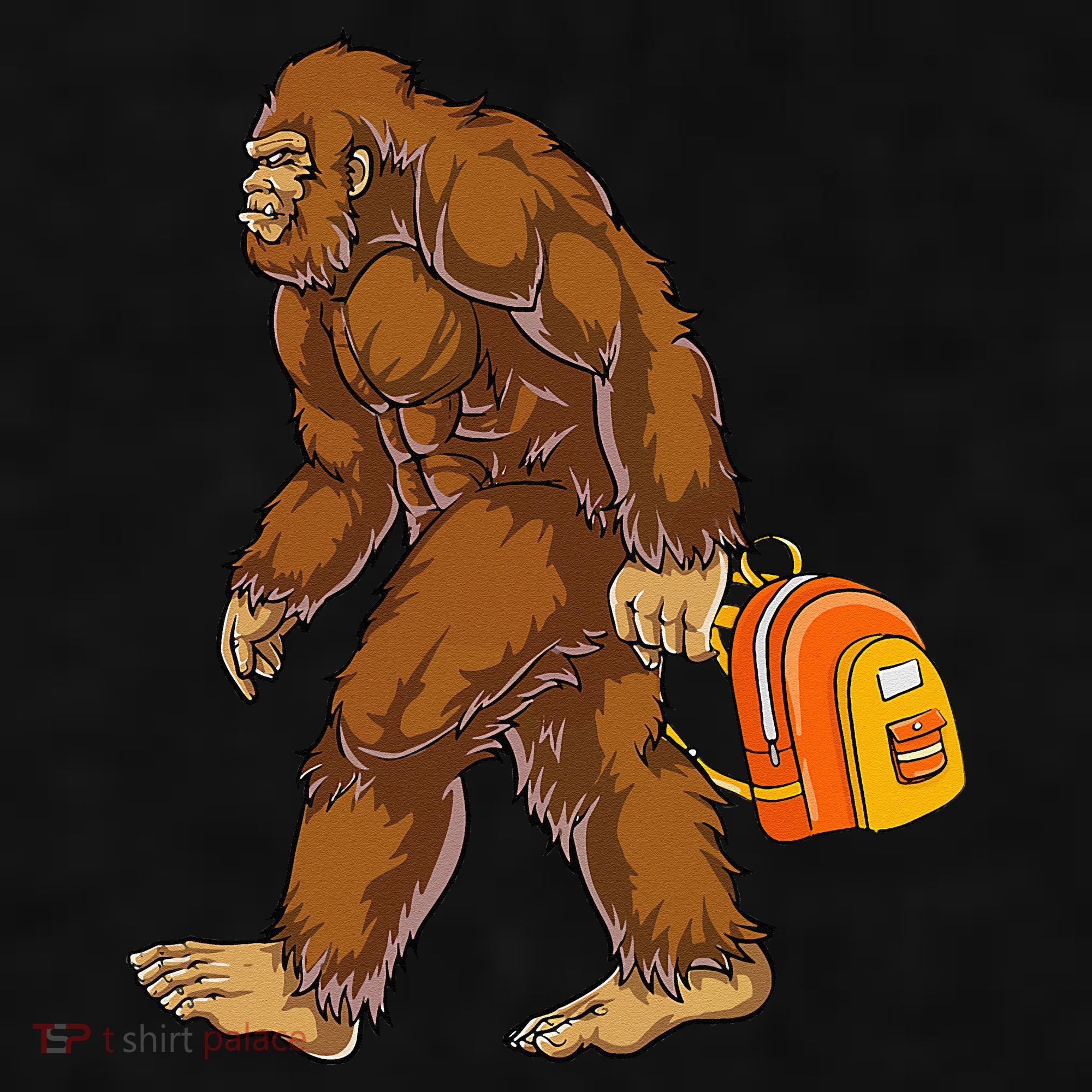 Bigfoot Carrying a Backpack Sasquatch Back To School Funny Ladies PosiCharge Tri-Blend Wicking Tank