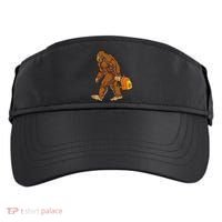 Bigfoot Carrying a Backpack Sasquatch Back To School Funny Adult Drive Performance Visor thumb 0