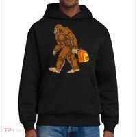 Bigfoot Carrying a Backpack Sasquatch Back To School Funny District V.I.T. Heavyweight Hoodie thumb 0