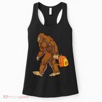 Bigfoot Carrying a Backpack Sasquatch Back To School Funny Women's Tank Top thumb 0