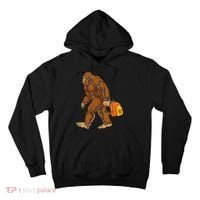 Bigfoot Carrying a Backpack Sasquatch Back To School Funny Tall Hoodie thumb 0