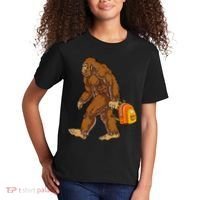 Bigfoot Carrying a Backpack Sasquatch Back To School Funny Kids T-Shirt thumb 2
