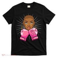 Breast Cancer Afro African American For Women Girls T-Shirt thumb 0