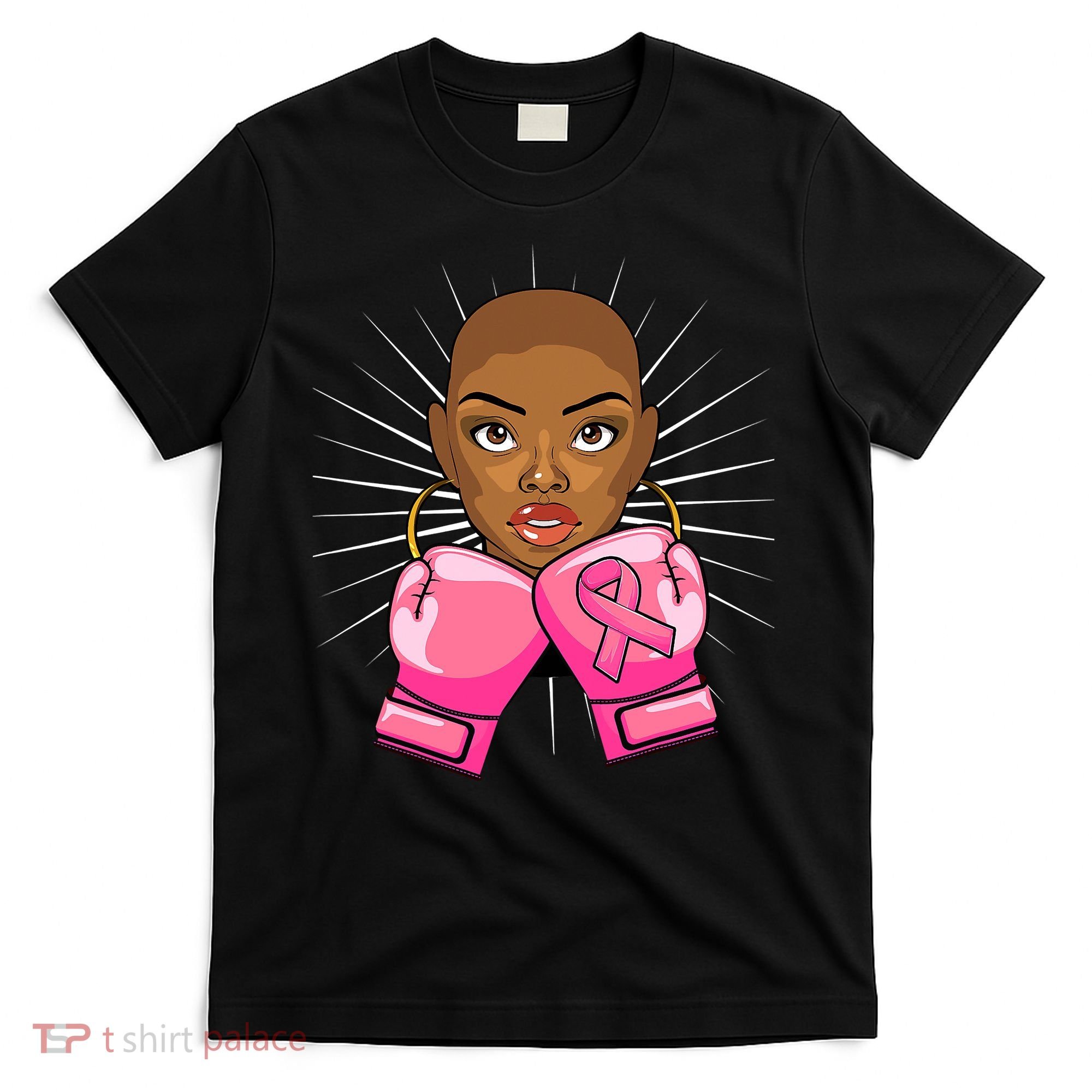 Breast Cancer Afro African American For Women Girls T-Shirt