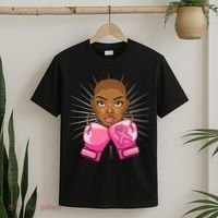 Breast Cancer Afro African American For Women Girls T-Shirt thumb 2