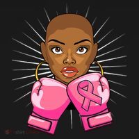 Breast Cancer Afro African American For Women Girls T-Shirt thumb 7