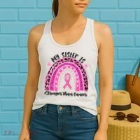 Breast Cancer Awareness My Sister Is Stronger Than Cancer Meaningful Gift Women's Tank Top thumb 2