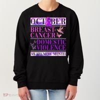 Breast Cancer And Domestic Violence Awareness Women's Sweatshirt thumb 0