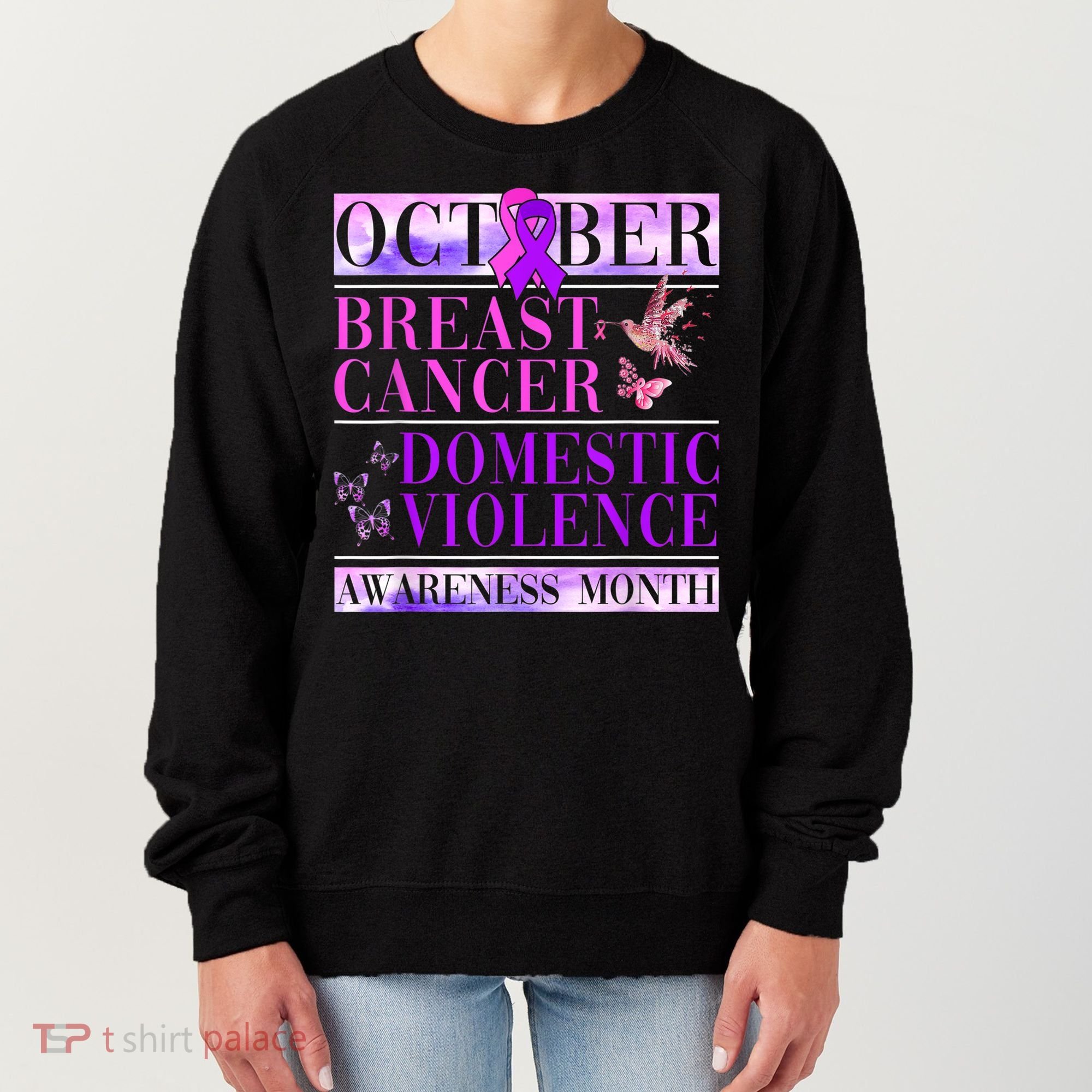 Breast Cancer And Domestic Violence Awareness Women's Sweatshirt