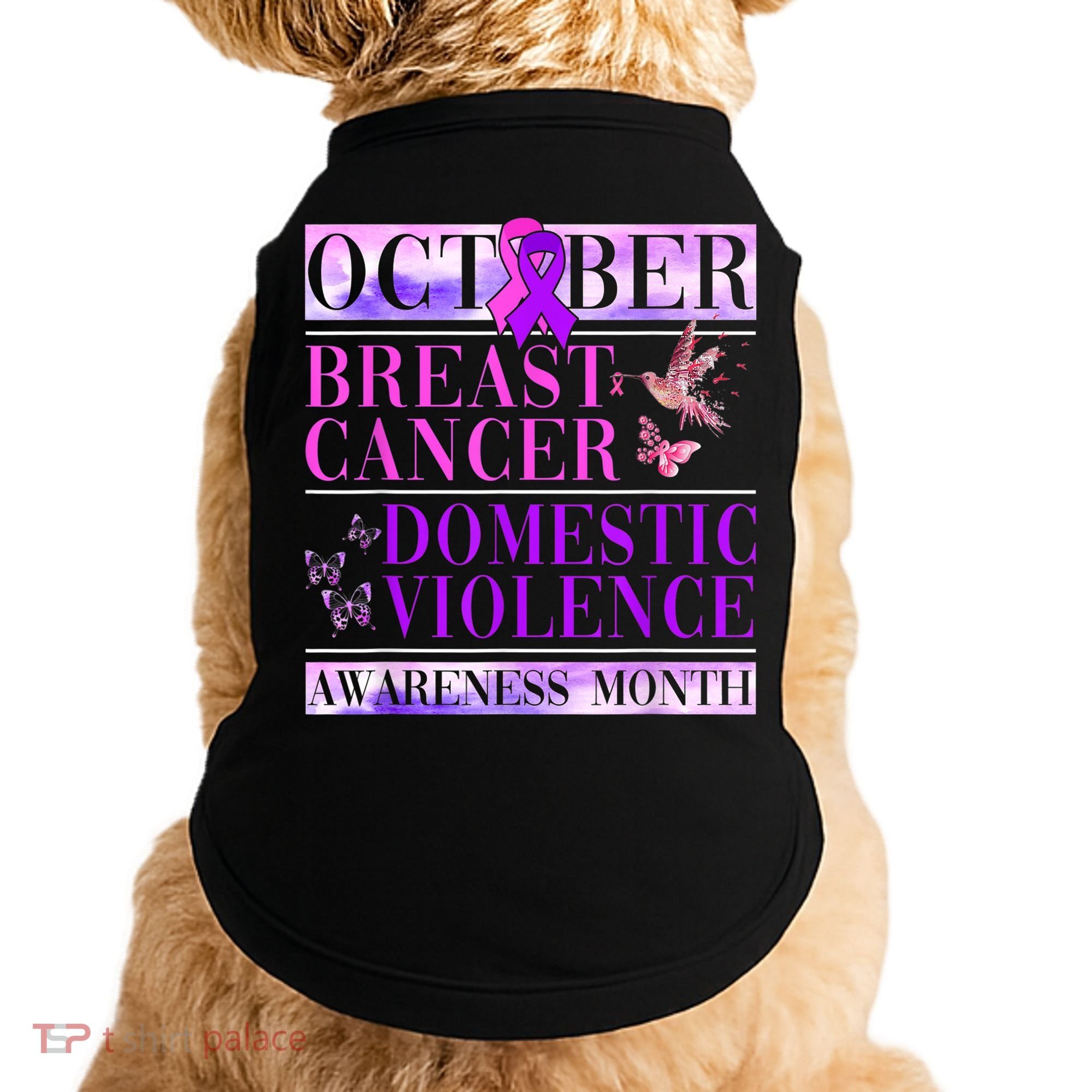 Breast Cancer And Domestic Violence Awareness Doggie Tank