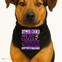 Breast Cancer And Domestic Violence Awareness USA-Made Doggie Bandana thumb 1