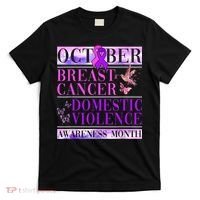 Breast Cancer And Domestic Violence Awareness T-Shirt thumb 0