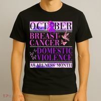 Breast Cancer And Domestic Violence Awareness T-Shirt thumb 3