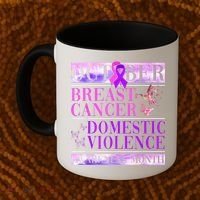 Breast Cancer And Domestic Violence Awareness Coffee Mug thumb 2