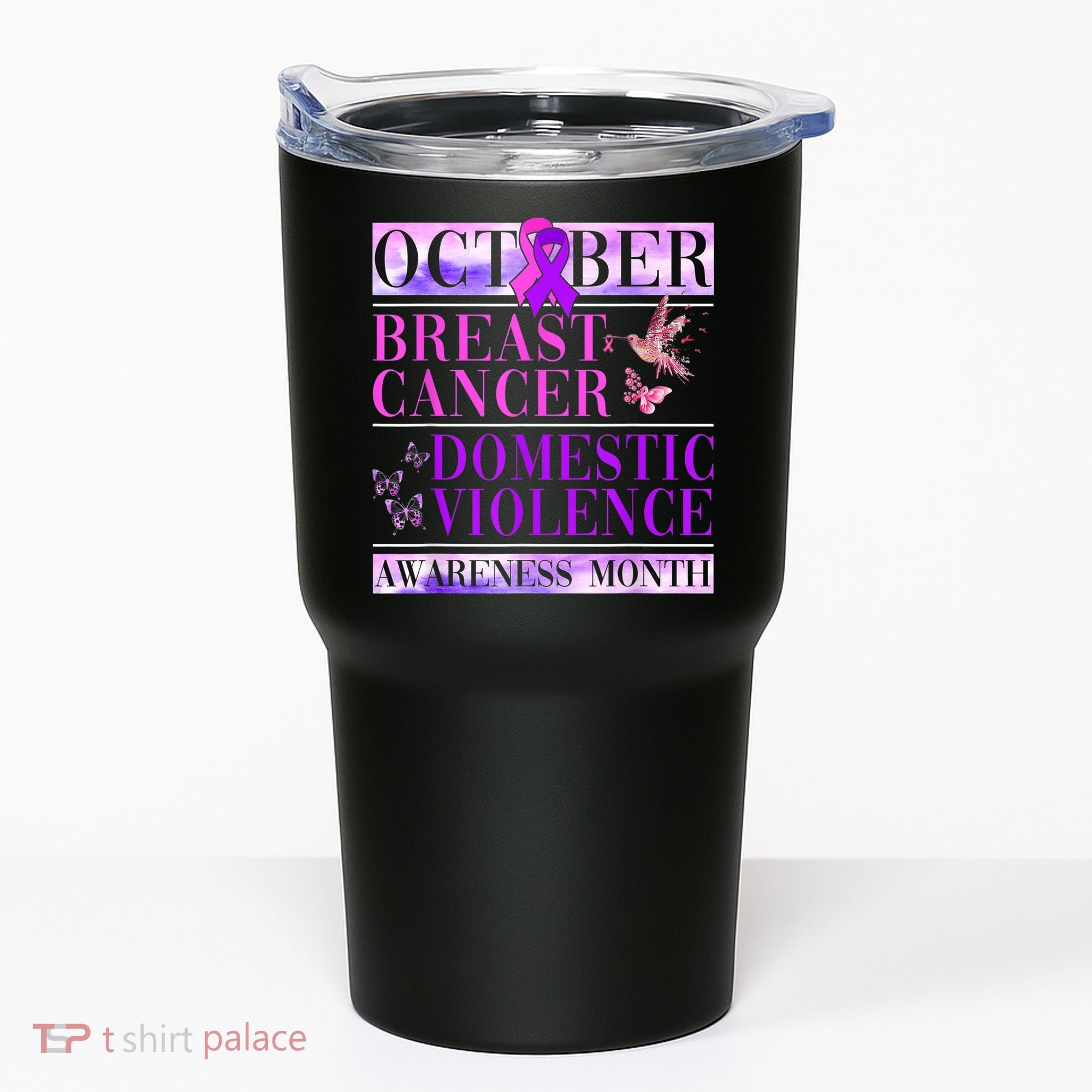 Breast Cancer And Domestic Violence Awareness Tumbler