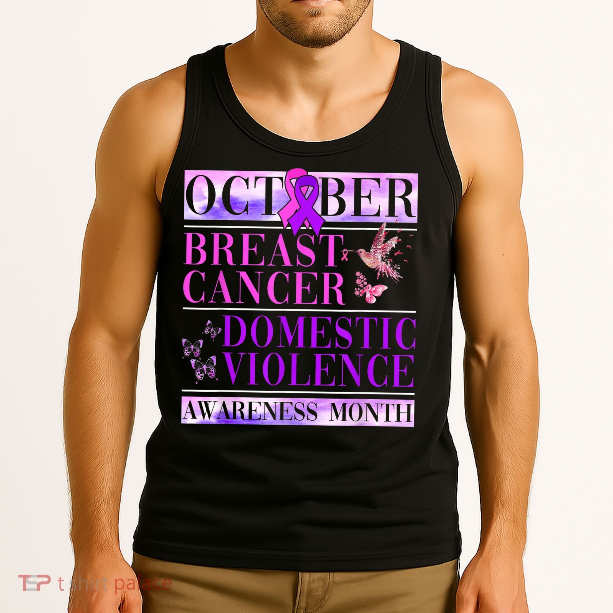Breast Cancer And Domestic Violence Awareness Tank Top