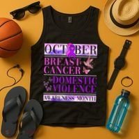 Breast Cancer And Domestic Violence Awareness Tank Top thumb 4