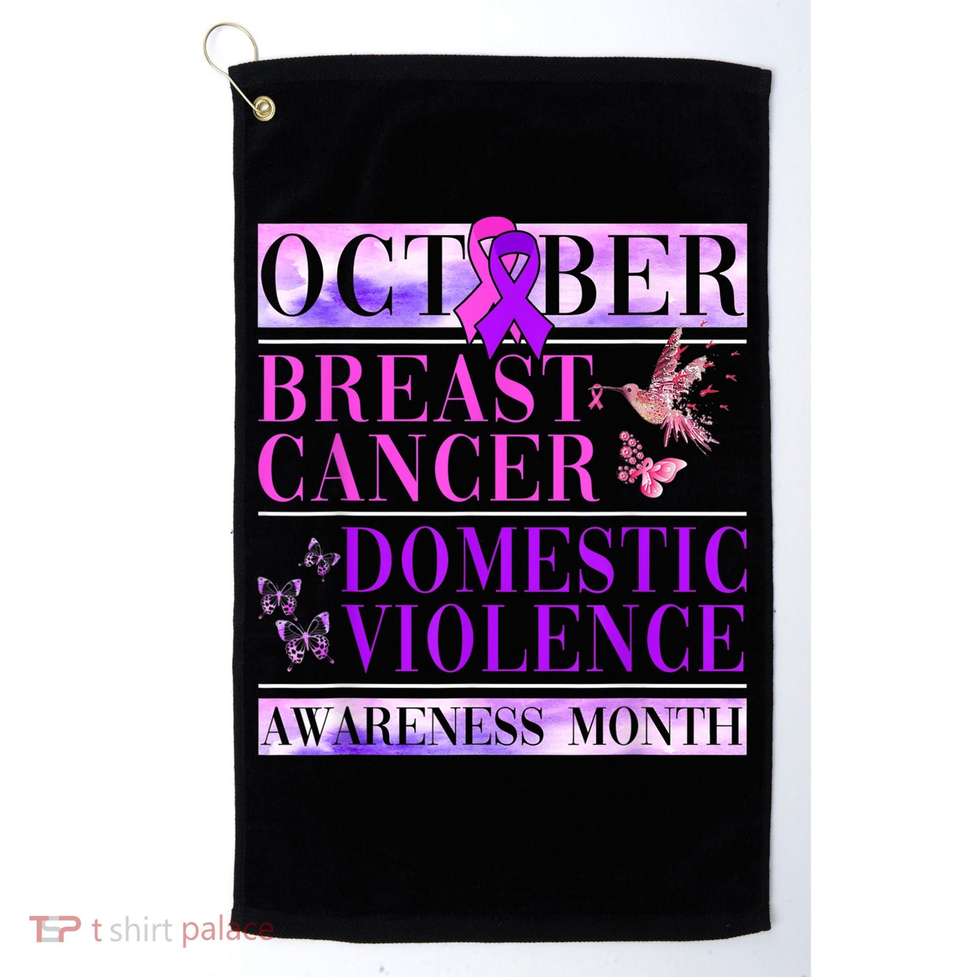 Breast Cancer And Domestic Violence Awareness Golf Towel