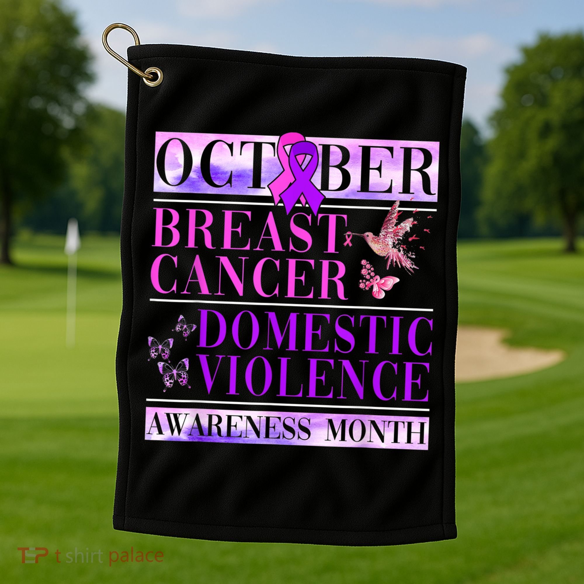 Breast Cancer And Domestic Violence Awareness Golf Towel