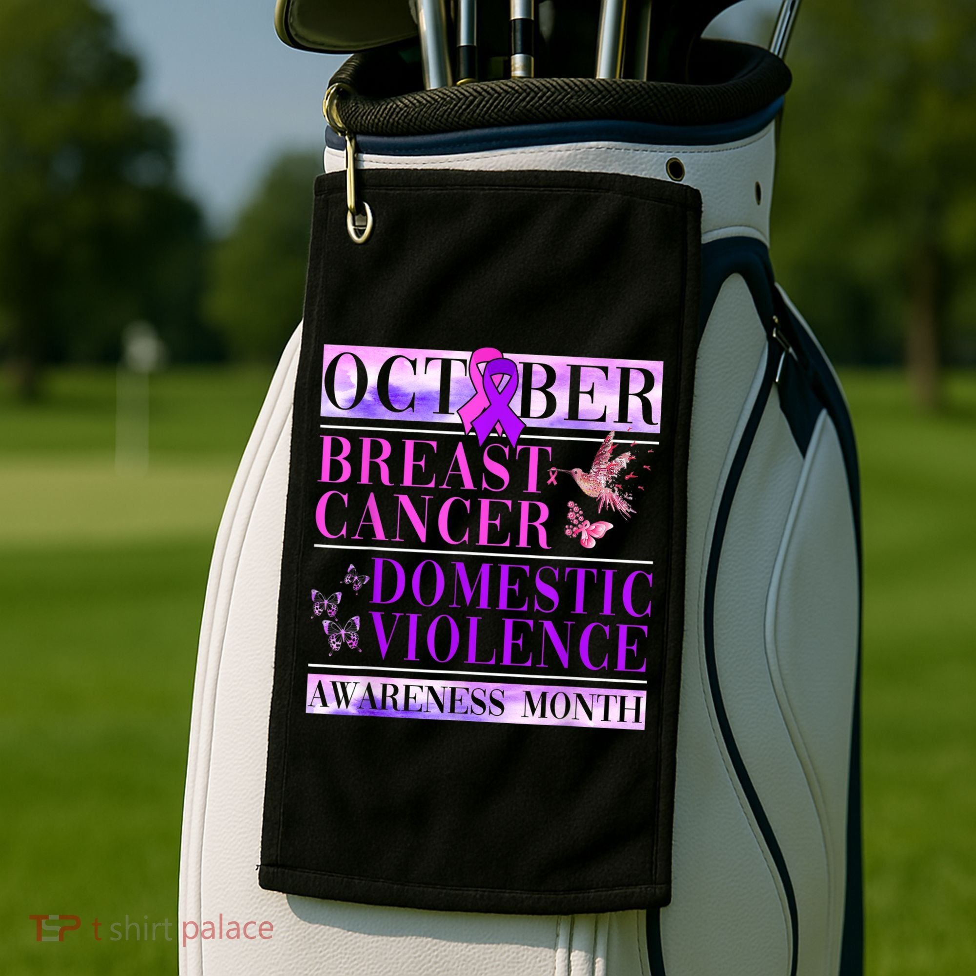 Breast Cancer And Domestic Violence Awareness Golf Towel