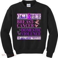 Breast Cancer And Domestic Violence Awareness Kids Sweatshirt thumb 0