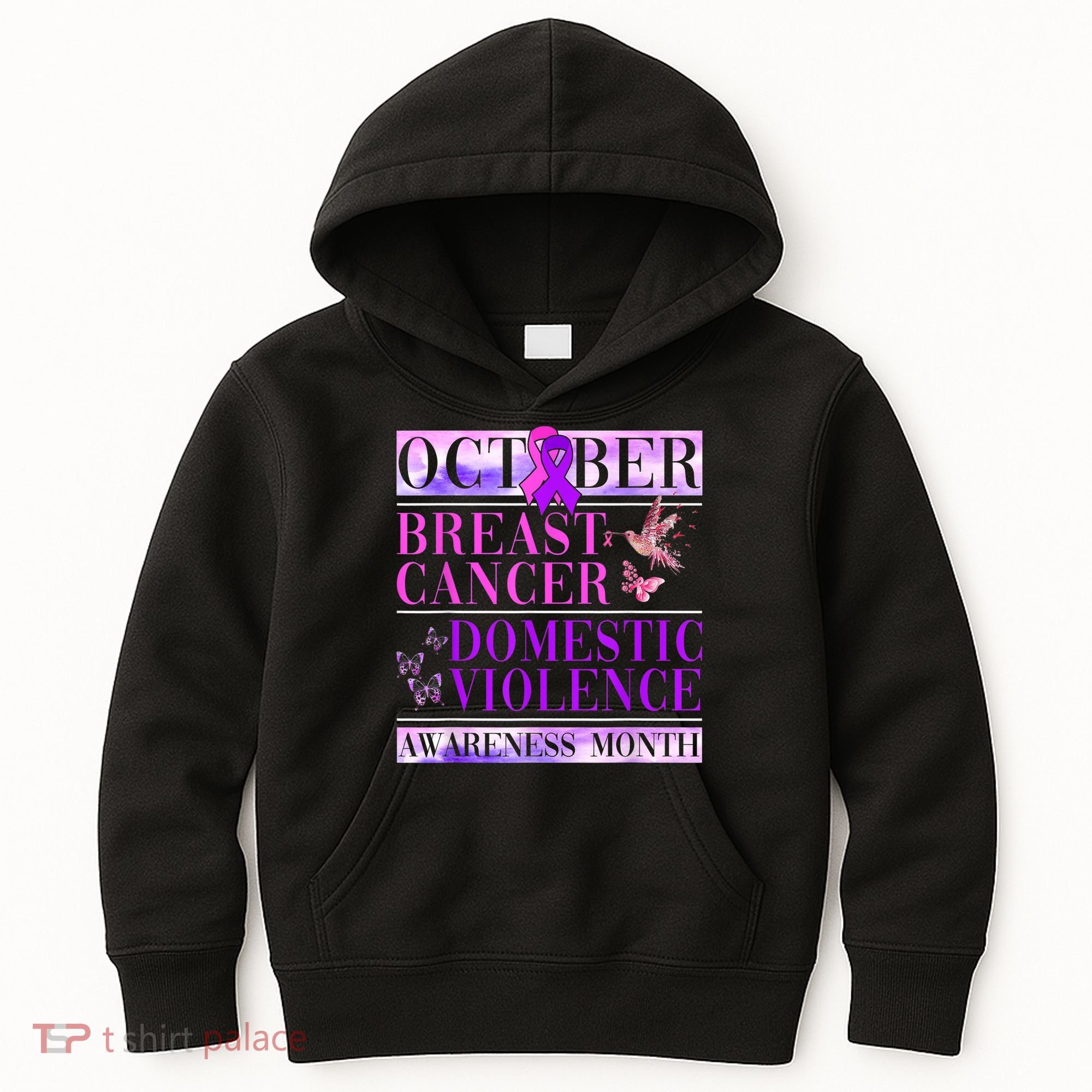 Breast Cancer And Domestic Violence Awareness Kids Hoodie