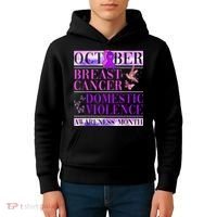 Breast Cancer And Domestic Violence Awareness Kids Hoodie thumb 4