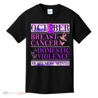 Breast Cancer And Domestic Violence Awareness Kids T-Shirt thumb 0