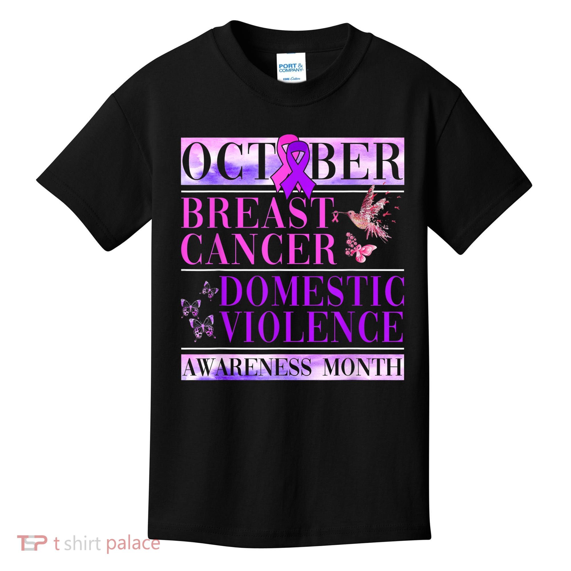 Breast Cancer And Domestic Violence Awareness Kids T-Shirt